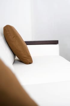 Cushion on a couch in a living room