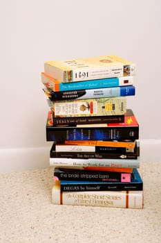 Close-up of a stack of books