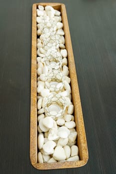 Decorative glasses on pebbles