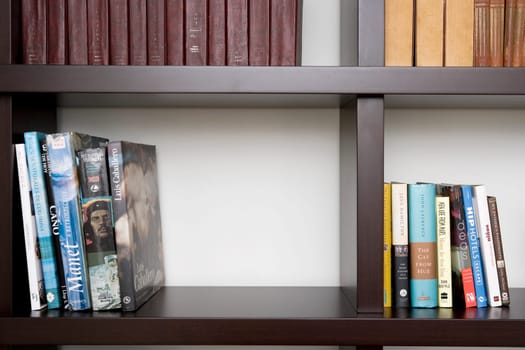Close-up of books in shelves
