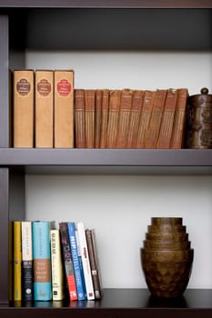 Close-up of books in shelves