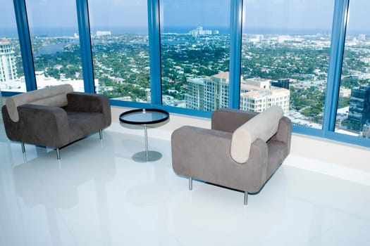 Two armchairs in a hotel