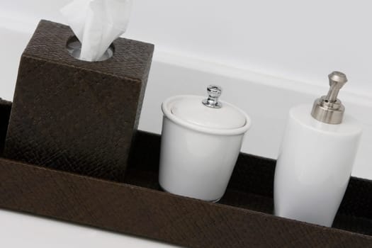 Close_up of toiletries in the bathroom