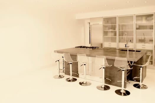 Kitchen in a studio apartment
