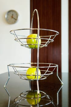 Apples in a rack