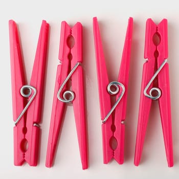 Close-up of clothespins
