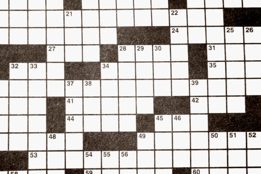 Close-up of a crossword puzzle