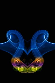 Close_up of multi_colored smoke