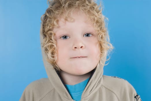 Close_up of a boy making a face