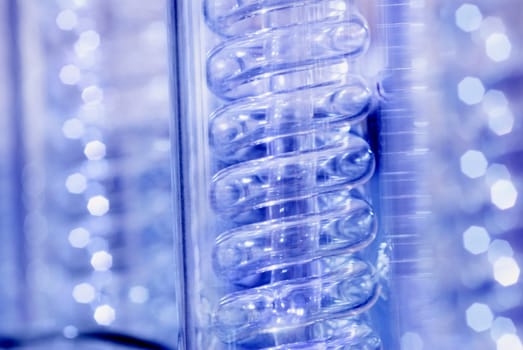 Close-up of a spiral glass tube