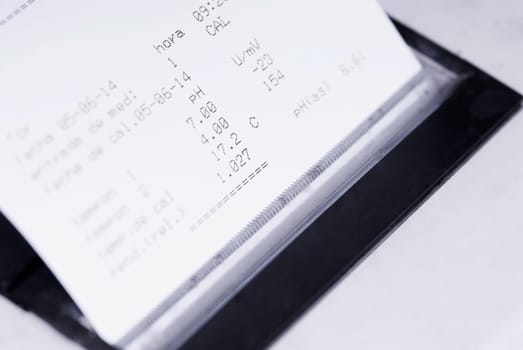 Close-up of a report