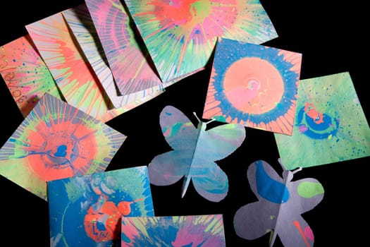 Close-up of various paper made objects