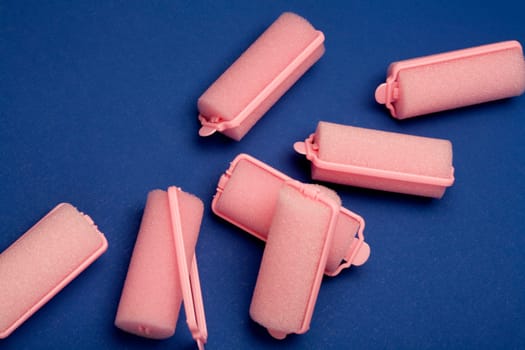 Close-up of hair curlers