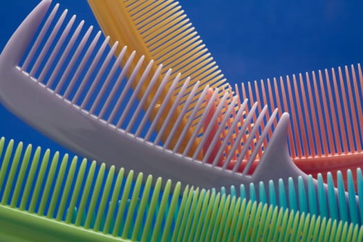 Close-up of various combs