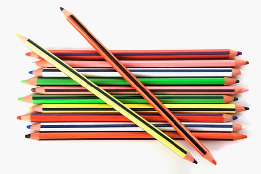 Close-up of a group of colored pencils