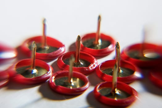 Close-up of thumbtacks