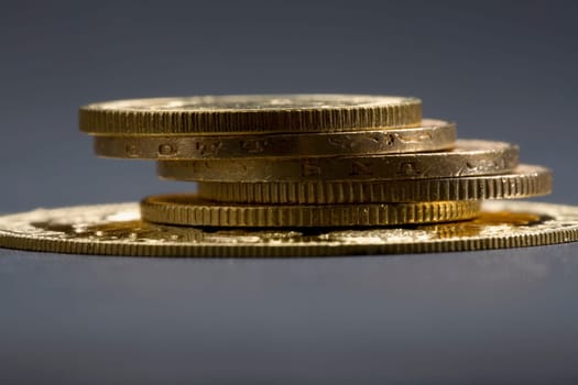 Close-up of a stack of coins