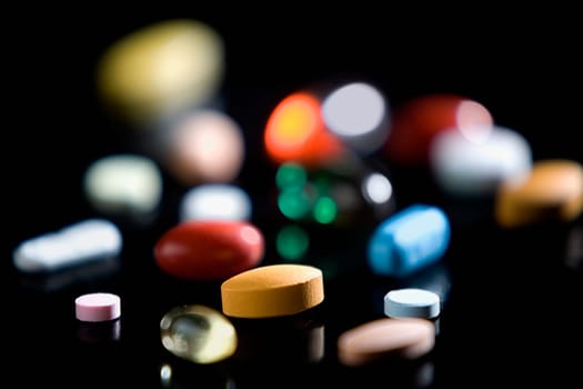 Close-up of pills and capsules
