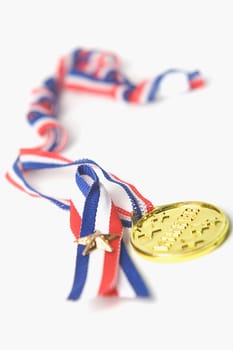 Close-up of a gold medal