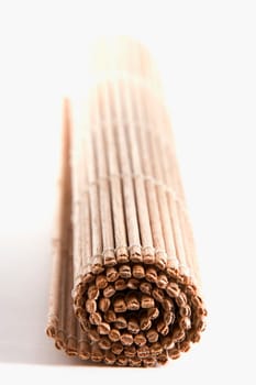 Close-up of a wooden folded mat