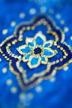 Close-up of a floral pattern on fabric