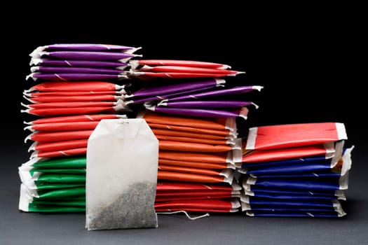 Close-up of the stack of teabags