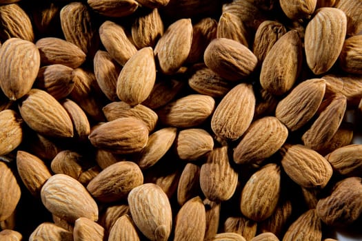 Close-up of a heap of almonds