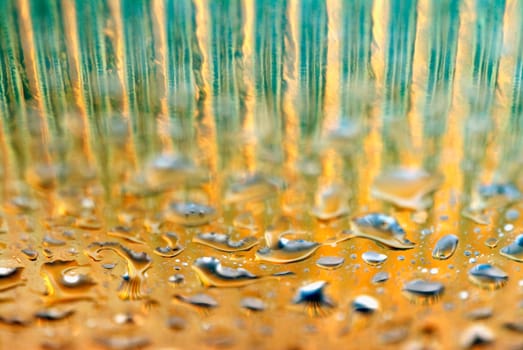 Close-up of water drops on the floor