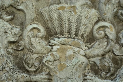 Close-up of an old sculpture
