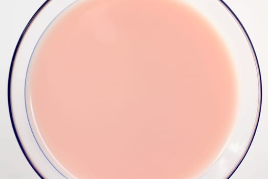 High angle view of a glass of milkshake