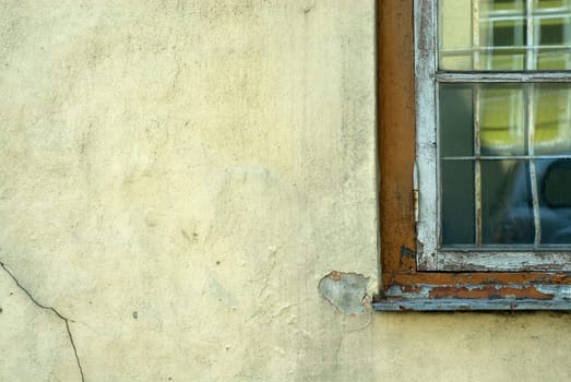 Close-up of an old window
