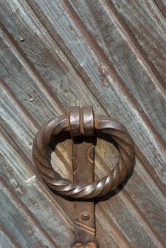 Close-up of a metal doorknocker