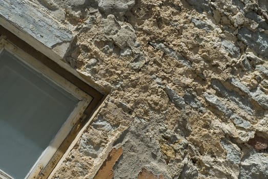 Close-up of a window on a wall