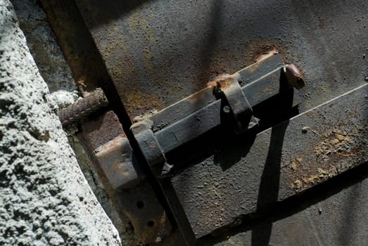 Close-up of a closed metal door