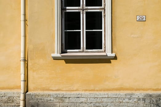 Close-up of a window on a wall