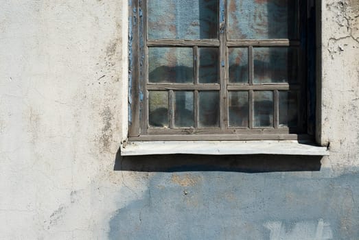 Close-up of a window on a wall