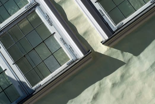 Close-up of windows on a wall