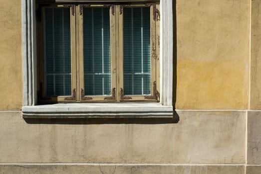 Close-up of a window on a wall