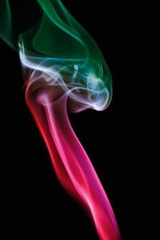 Close_up of multi_colored smoke