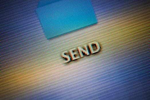 Close_up of a computer icon on a computer monitor