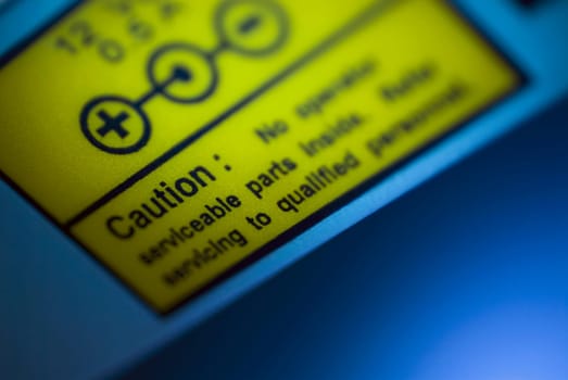 Close_up of a warning sign