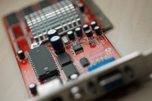 Close_up of a computer graphic card