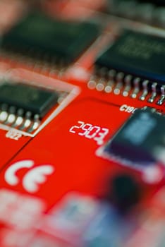 Close_up of a mother board
