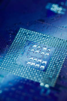High angle view of a circuit board