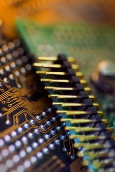High angle view of a circuit board