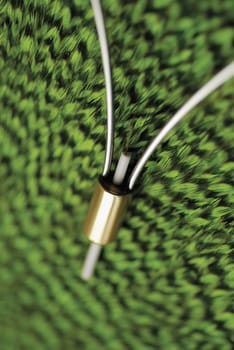 Close-up of a bobbin holder