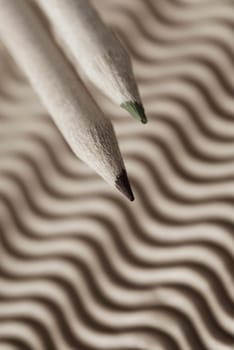 Close-up of two colored pencils
