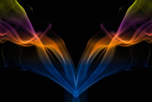 Close_up of multi_colored smoke