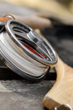 Close-up of fishing equipment