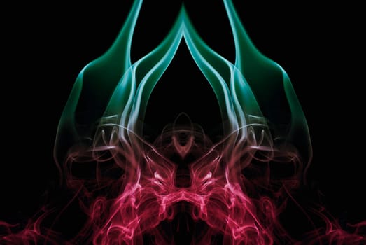 Close_up of multi_colored smoke